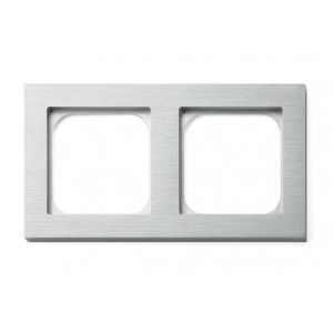 Basalte Frame - 2 gang - brushed aluminium