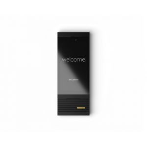 Basalte Adelante doorcom module - anodised aluminium black - single call button gold with LED