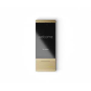 Basalte Adelante doorcom module - anodised aluminium brass tone - single call button gold with LED