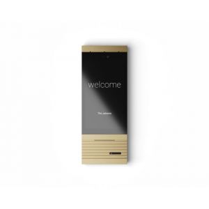 Basalte Adelante doorcom module - anodised aluminium brass tone - single call button black with LED