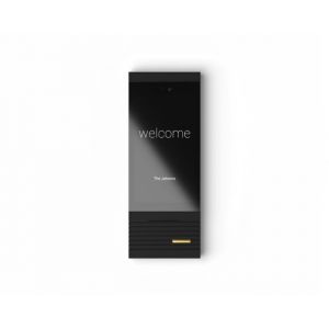 Basalte Adelante doorcom module - structured black (RAL 9005) - single call button gold with LED