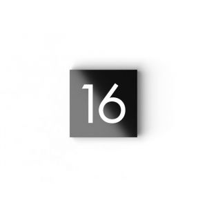 Basalte Adelante house number with keycard reader - anodised aluminium black