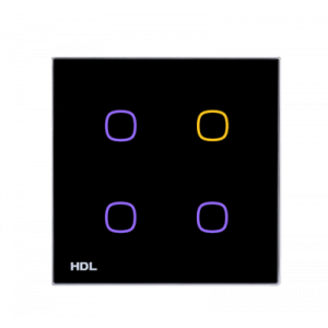 HDL iTouch aanraakpaneel 4 toetsen - zwart glas
