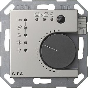 Gira KNX kamerthermostaat met 4 ingangen edelstaal 55