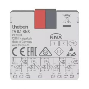 Theben TA 8.1 KNX Impulsdrukker interface 8 kanaals binaire in- en uitgang inbouw