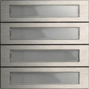 Gira System 106 belknopmodule 4 voudig edelstaal
