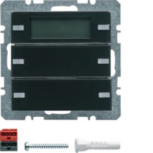 Hager Tastsensor 2-voudig te labelen met kamerthermostaat display Q.1/Q.3 antraciet soft finish