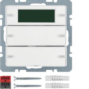 Hager Tastsensor 2-voudig te labelen met kamerthermostaat display polarwit soft finish Q.1/Q.3