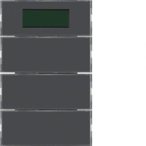 Hager Tastsensor 3-voudig met RTR display en tekstveld  K.1/K.5 antraciet
