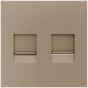 Zennio ZS55 Centraalplaat voor dubbele RJ45 champagne 55mm