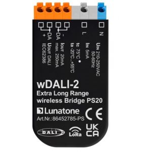 Lunatone wDALI-2 extra long range wireless bridge met 20mA voeding