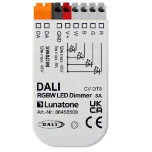 Lunatone Dali DT8 RGBW LED Dimmer constante spanning 8A