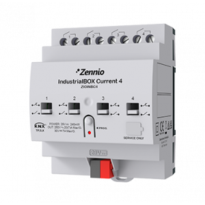 Zennio IndustrialBOX Current 4 schakelactor 4 voudig 20 A C-last met stroommeting