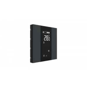 Interra iSwitch+ KNX Taster 2 voudig met lcd en luchtkwaliteitssensor antraciet mat kunststof