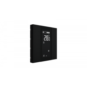 Interra iSwitch+ KNX Taster 2 voudig met lcd en luchtkwaliteitssensor zwart mat aluminium