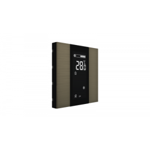 Interra iSwitch+ KNX Taster 2 voudig met lcd en luchtkwaliteitssensor brons mat aluminium