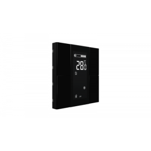 Interra iSwitch+ KNX Taster 4 voudig met lcd en luchtkwaliteitssensor zwart kunststof