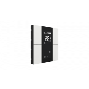 Interra iSwitch+ KNX Taster 4 voudig met lcd en luchtkwaliteitssensor wit glanzend kunststof