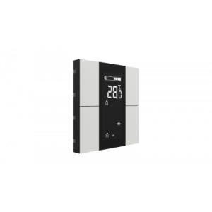 Interra iSwitch+ KNX Taster 4 voudig met lcd en luchtkwaliteitssensor wit mat kunststof