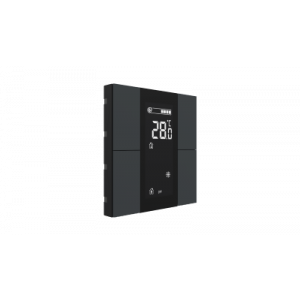 Interra iSwitch+ KNX Taster 4 voudig met lcd en luchtkwaliteitssensor antraciet mat kunststof