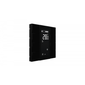 Interra iSwitch+ KNX Taster 8 voudig met lcd en luchtkwaliteitssensor zwart kunststof