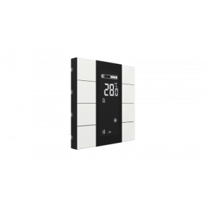 Interra iSwitch+ KNX Taster 8 voudig met lcd en luchtkwaliteitssensor wit glanzend kunststof