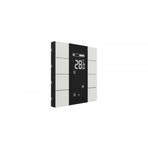 Interra iSwitch+ KNX Taster 8 voudig met lcd en luchtkwaliteitssensor wit mat kunststof
