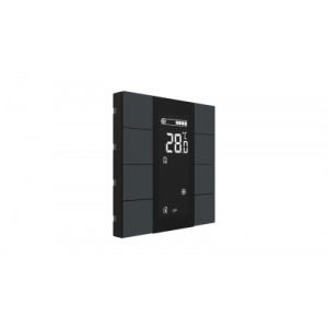 Interra iSwitch+ KNX Taster 8 voudig met lcd en luchtkwaliteitssensor antraciet mat kunststof