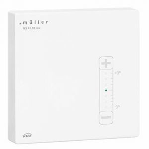 Hugo Müller KNX Ruimteklimaatregelaar 80,5mm met CO2-, temperatuur-, luchtkwaliteit-sensoren, setpoint en 5 ingangen wit