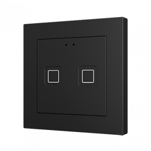 Zennio Tecla 55 X2 Capacitieve KNX touchschakelaar 2-voudig zwart