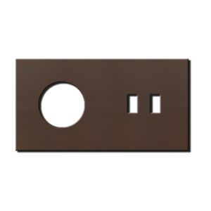 Basalte Socket - Afdekraam tweevoudig met USB - bronze