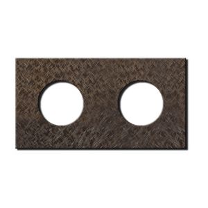 Basalte Socket - Afdekraam tweevoudig - fer forgé bronze