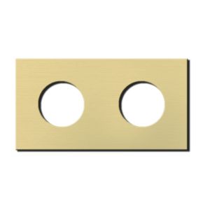Basalte Socket - Afdekraam tweevoudig - brushed brass