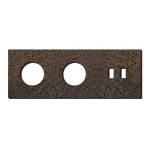 Basalte Socket - Afdekraam drievoudig met USB - fer forgé bronze