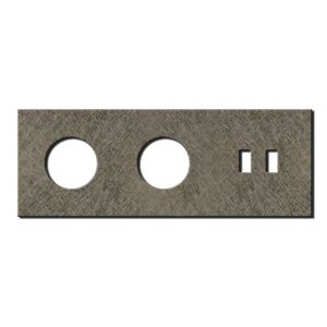 Basalte Socket - Afdekraam drievoudig met USB - fer forgé grey