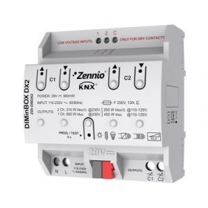 Zennio DIMinBOX DX2 dimmer (RLC, LED, CFL) 2 kanalen 310W