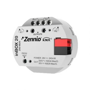 Zennio inBOX 20 inbouwactor 2 uitgangen 16A