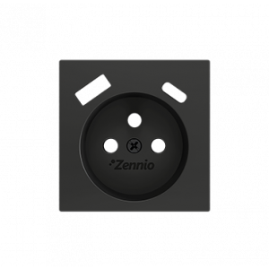 Zennio ZS55 WCD penaarde met USB-C+A afdekking zwart 55mm