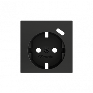 Zennio ZS55 WCD randaarde met USB-C afdekking zwart 55mm