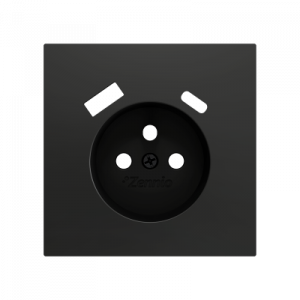 Zennio ZS70 WCD penaarde met USB-C+A afdekking zwart 70mm