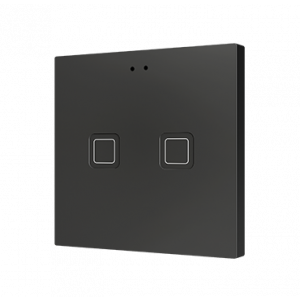 Zennio Tecla 2 Capacitieve KNX touchschakelaar 2-voudig zwart