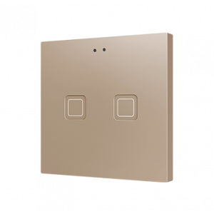Zennio Tecla 2 Capacitieve KNX touchschakelaar 2-voudig champagne