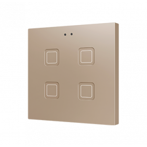 Zennio Tecla 4 Capacitieve KNX touchschakelaar 4-voudig champagne