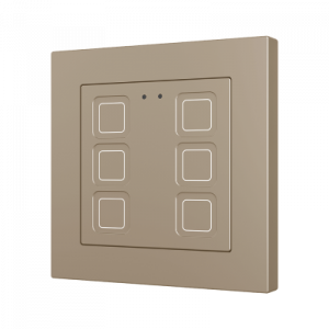 Zennio Tecla 55 X6 Capacitieve KNX touchschakelaar 6-voudig champagne