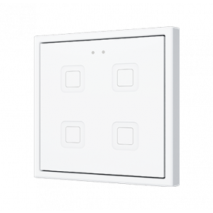 Zennio Tecla 70 X4 Capacitieve KNX touchschakelaar 4-voudig wit