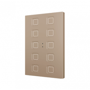 Zennio Tecla XL X10 Capacitieve KNX touchschakelaar 10-voudig champagne
